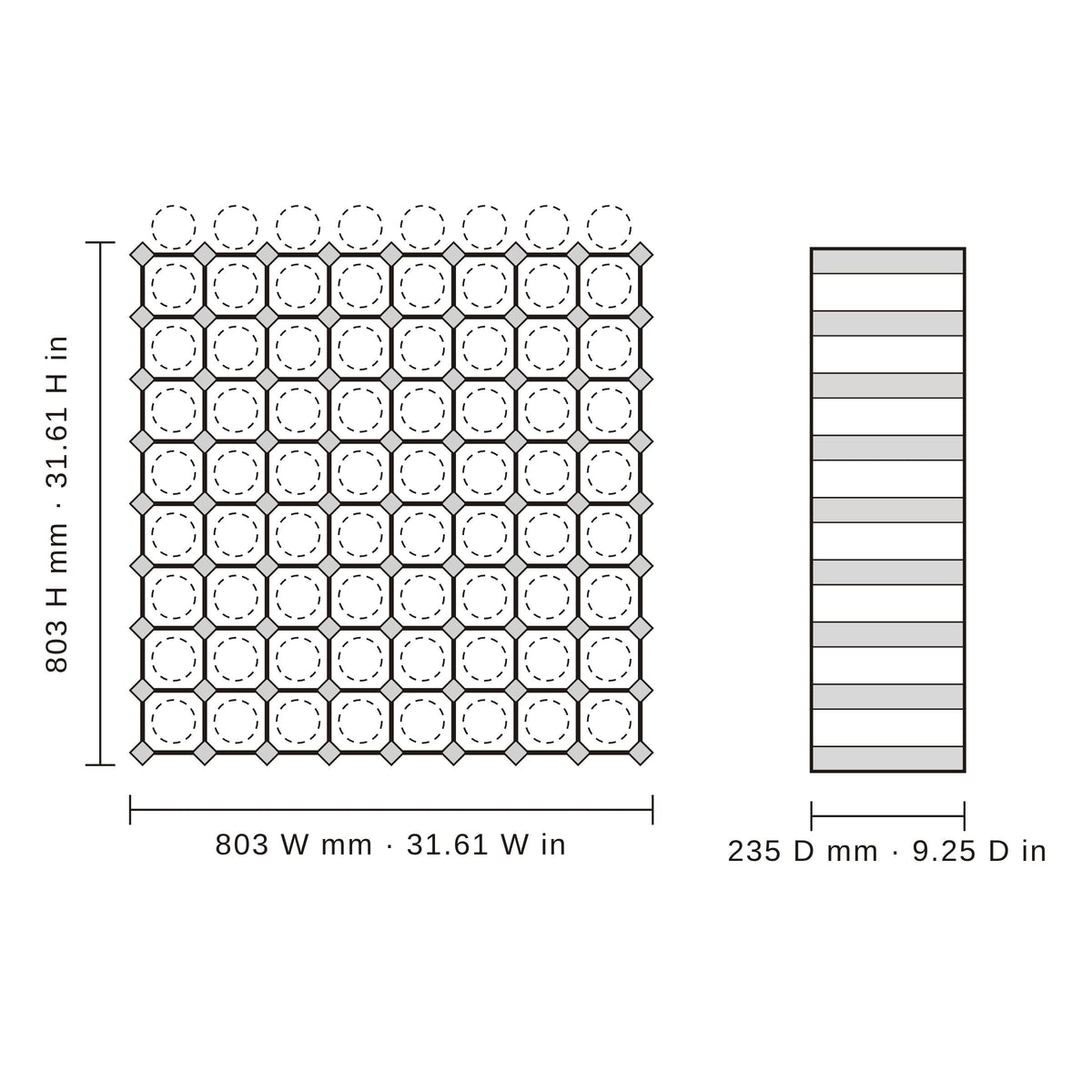 72 Bottle Timber Wine Rack | 8x8 Configuration