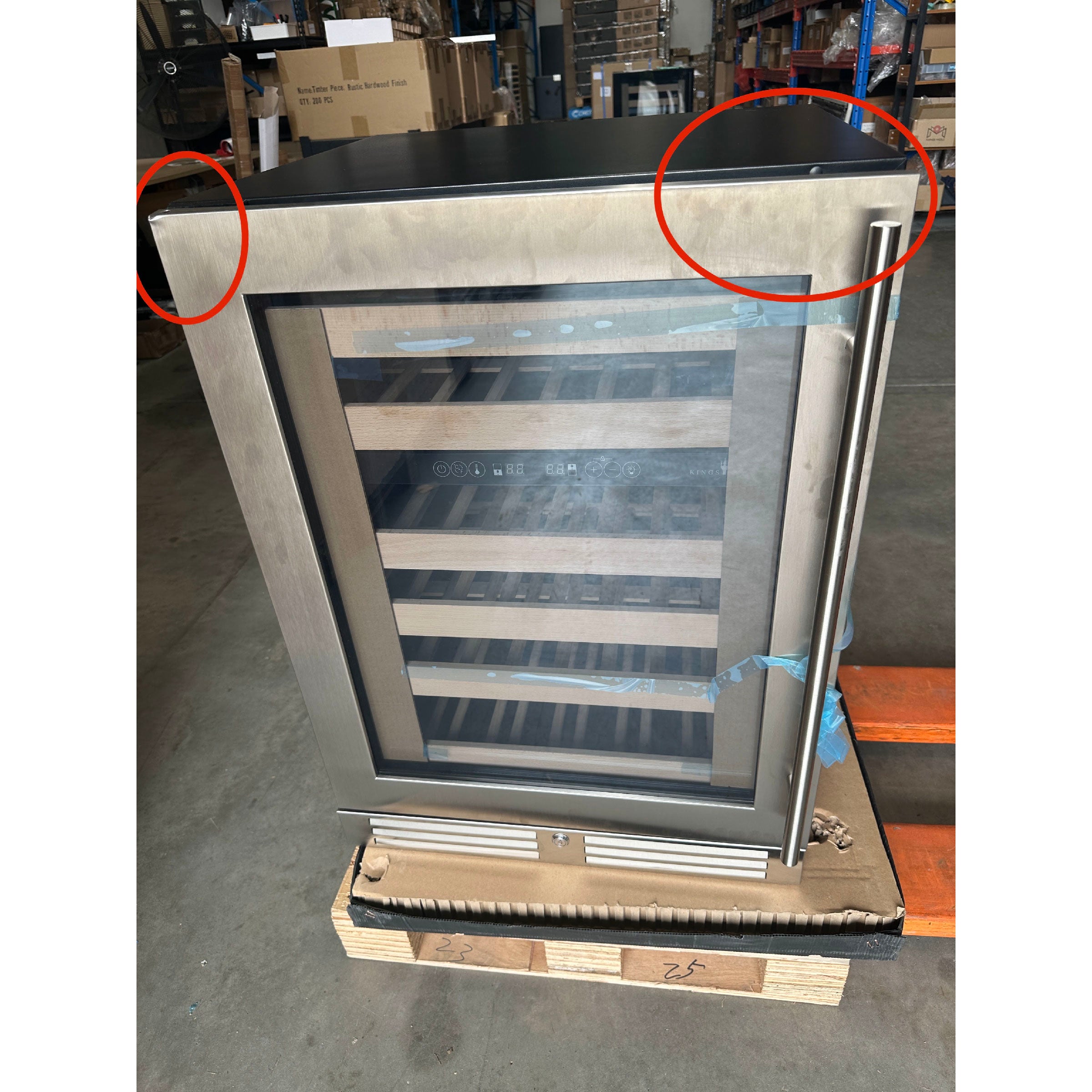 Refurbished - 820mm Height Under Counter Glass Door Dual Zone Wine Fridge