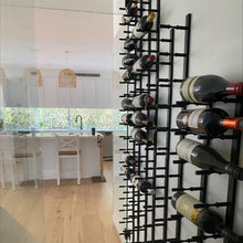 Load image into Gallery viewer, Label Display Wall Mounted Metal Rail Wine Racks | 3-Bottle Depth
