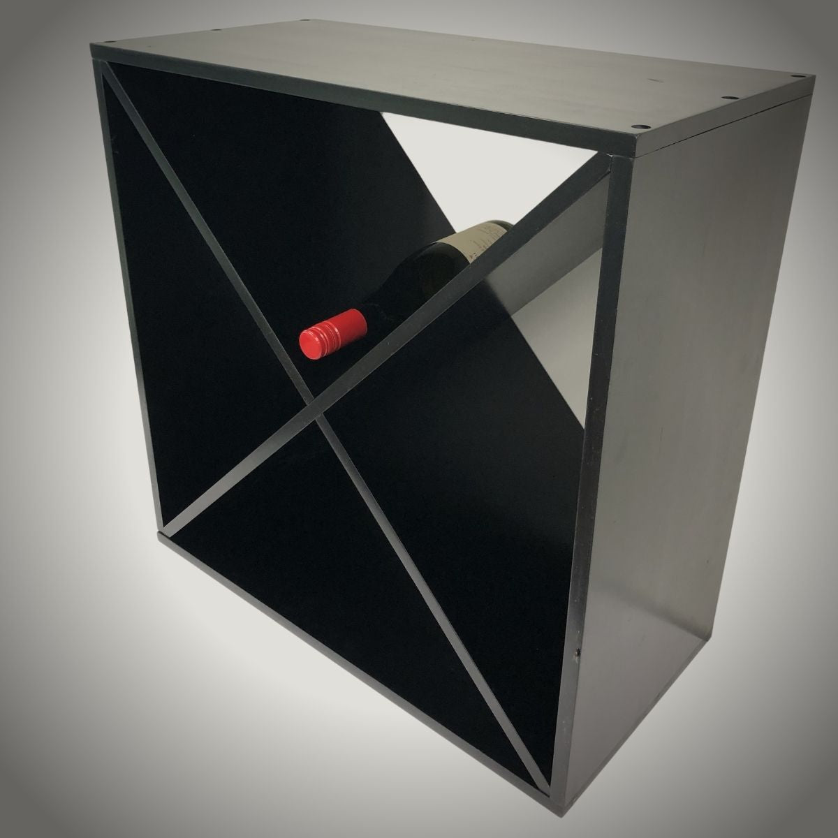 24 Bottle Compact Wine Cube Black Onyx Finish