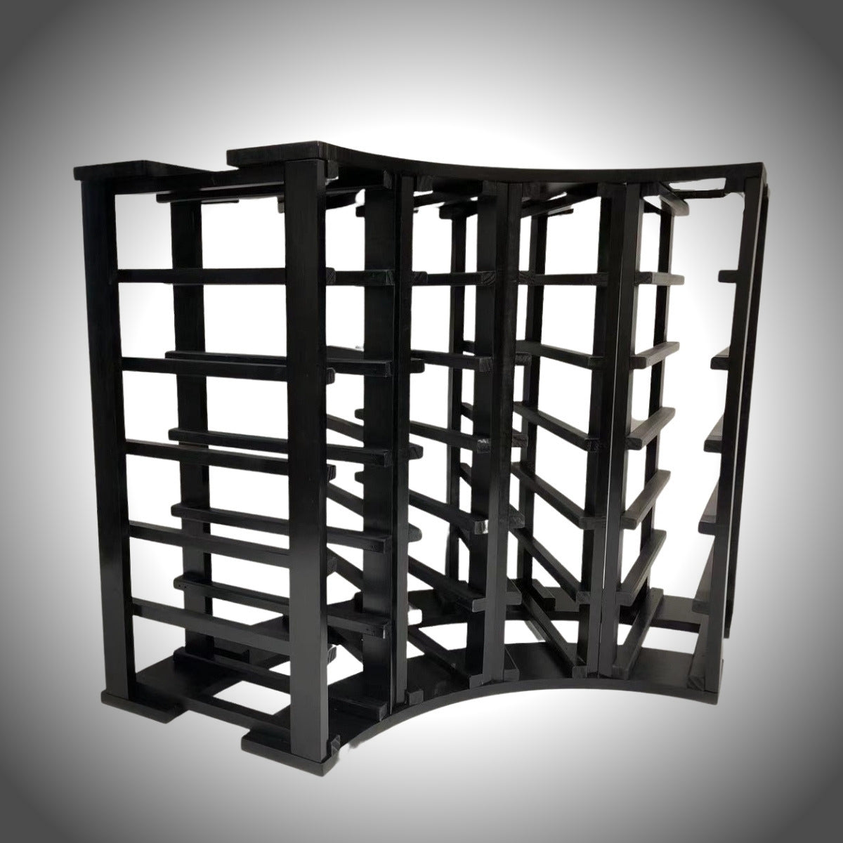 4 Column 24 Bottle Curved Corner Wine Cube | 18mm Thick