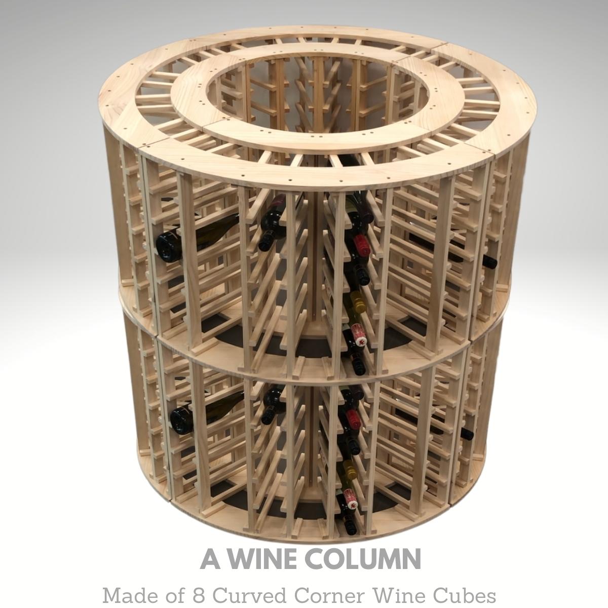 4 Column 24 Bottle Curved Corner Wine Cube | 18mm Thick