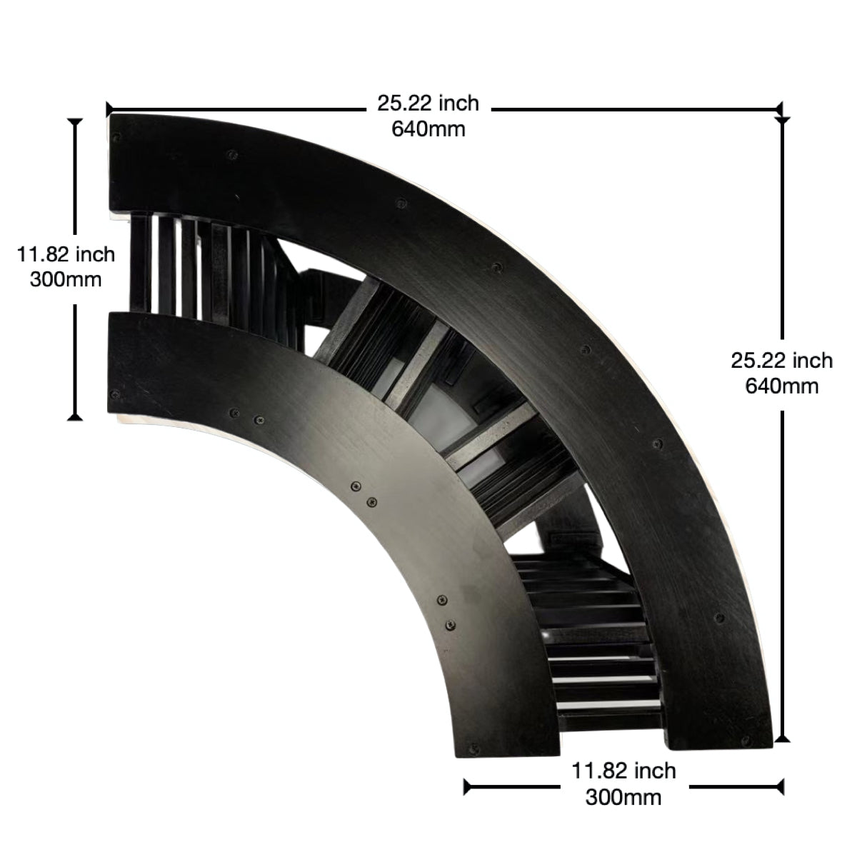 4 Column 24 Bottle Curved Corner Wine Cube | 18mm Thick