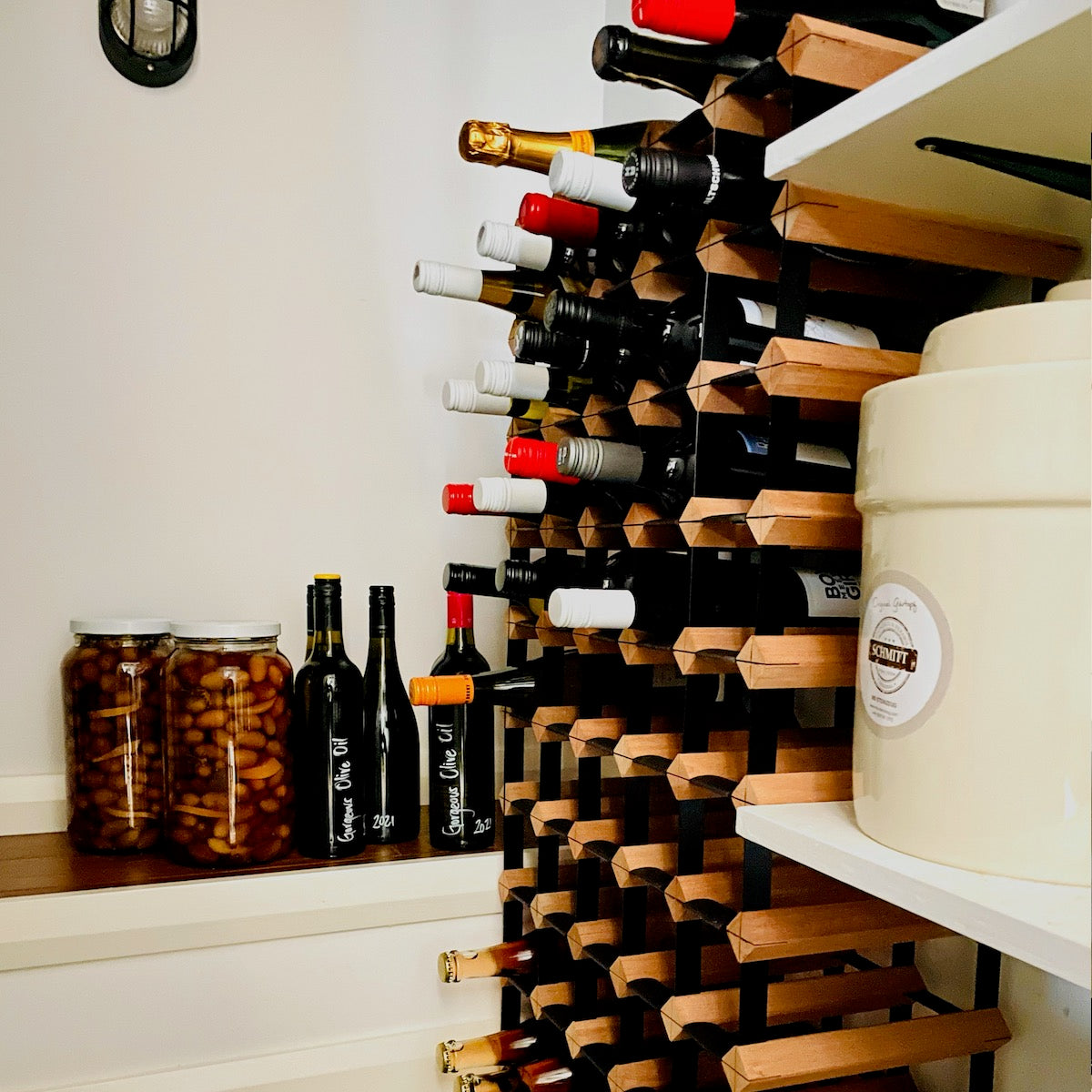 Custom Built Wine Rack | Rustic (Hardwood) Finish