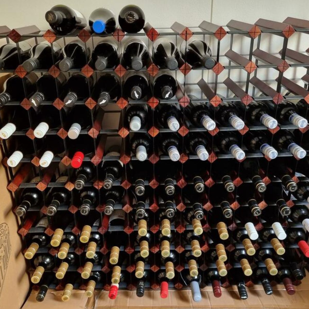 Custom Built Wine Rack | Dark Mahogany Finish | Pre-Assembled
