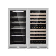 Load image into Gallery viewer, 1200mm Height Upright Wine Cooler and Beer Refrigerator Combo With Low-E Glass
