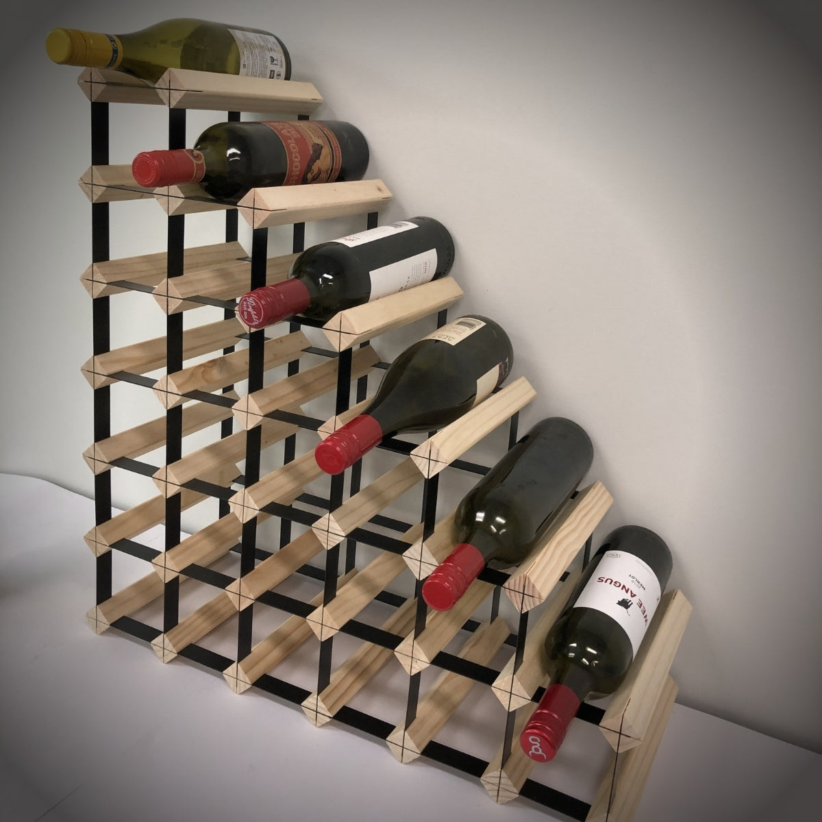 Sloped Timber Wine Rack KingsBottle AU1