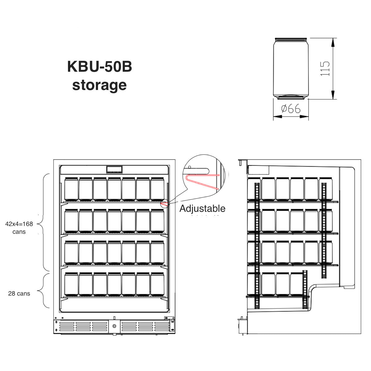 152 Litre Under Bench Glass Door Beer Fridge