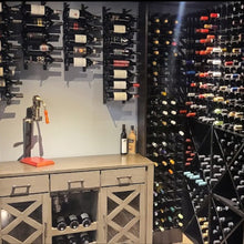 Load image into Gallery viewer, Label Display Wall Mounted Metal Rail Wine Racks | 3-Bottle Depth
