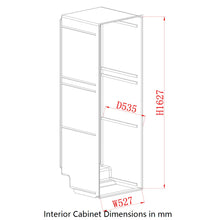 Load image into Gallery viewer, Interior Cabinet Dimensions in mm
