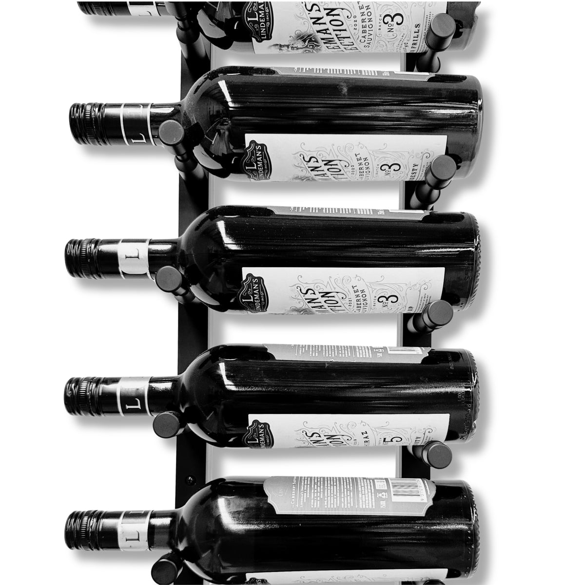 Offset Peg Metal Rail Wall-Mounted Wine Rack