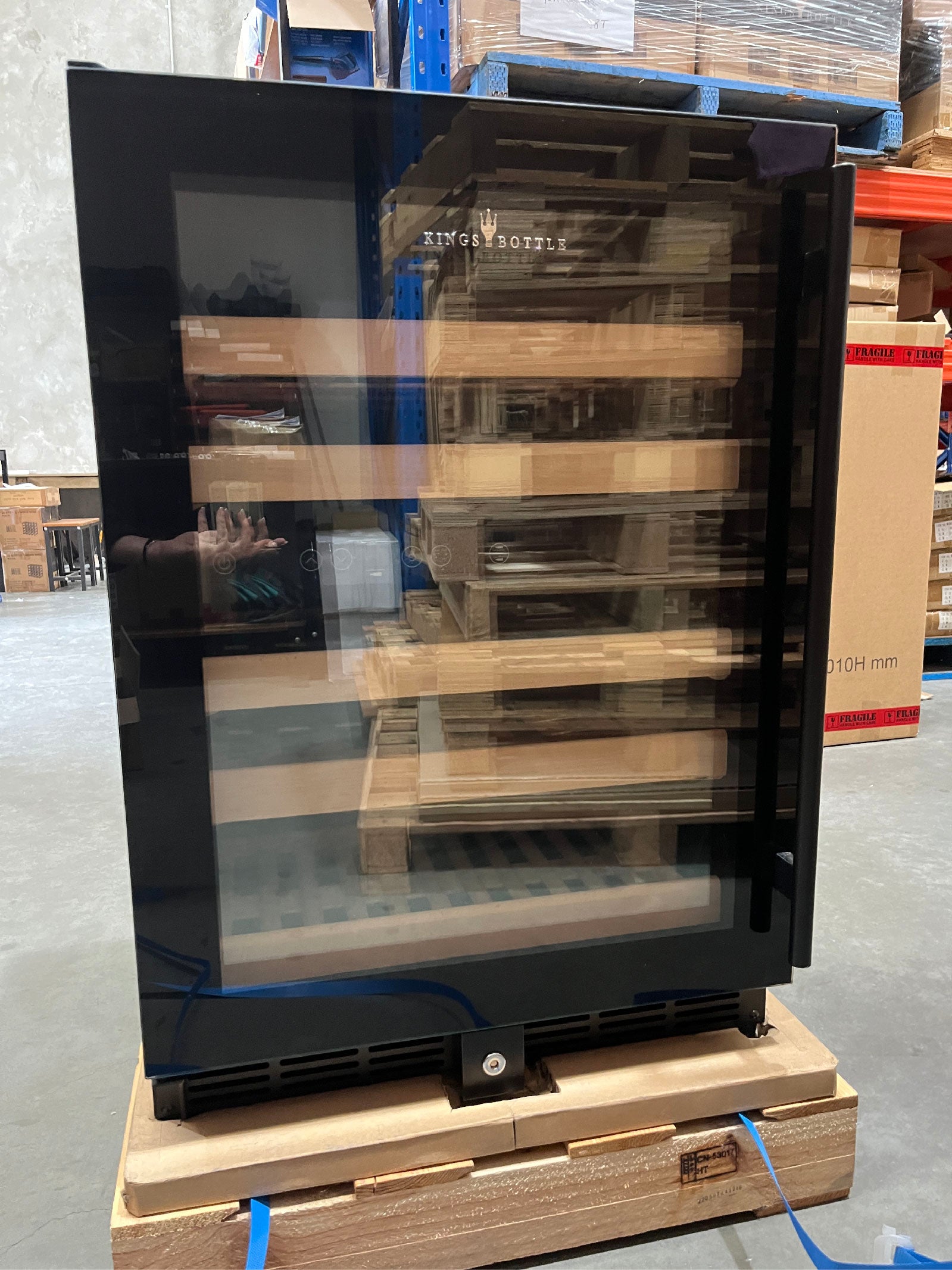 Refurbished - 152 Litre Under Counter Dual Zone Wine Fridge Black Door
