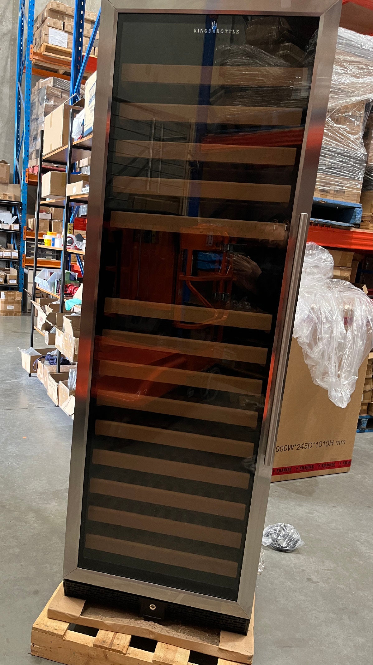 Refurbished - 405L Glass Door Upright Dual Zone Wine Fridge