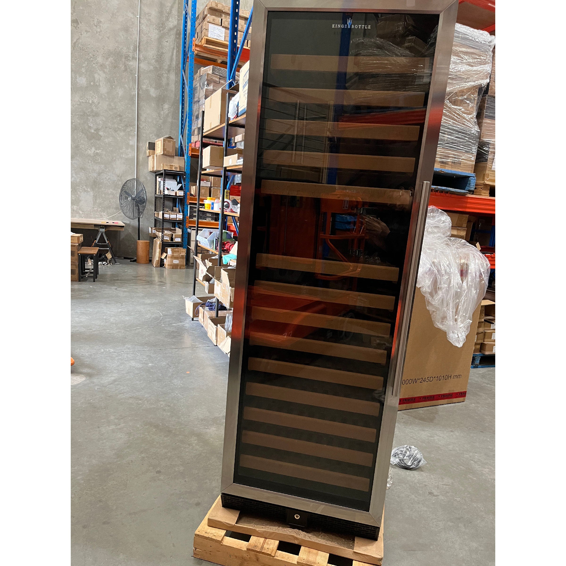 Refurbished - 405L Glass Door Upright Dual Zone Wine Fridge