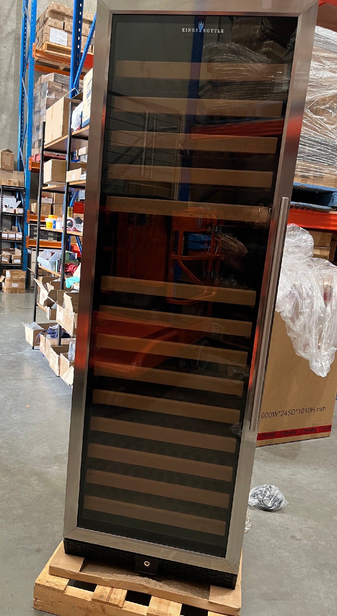 Refurbished - 405L Glass Door Upright Dual Zone Wine Fridge