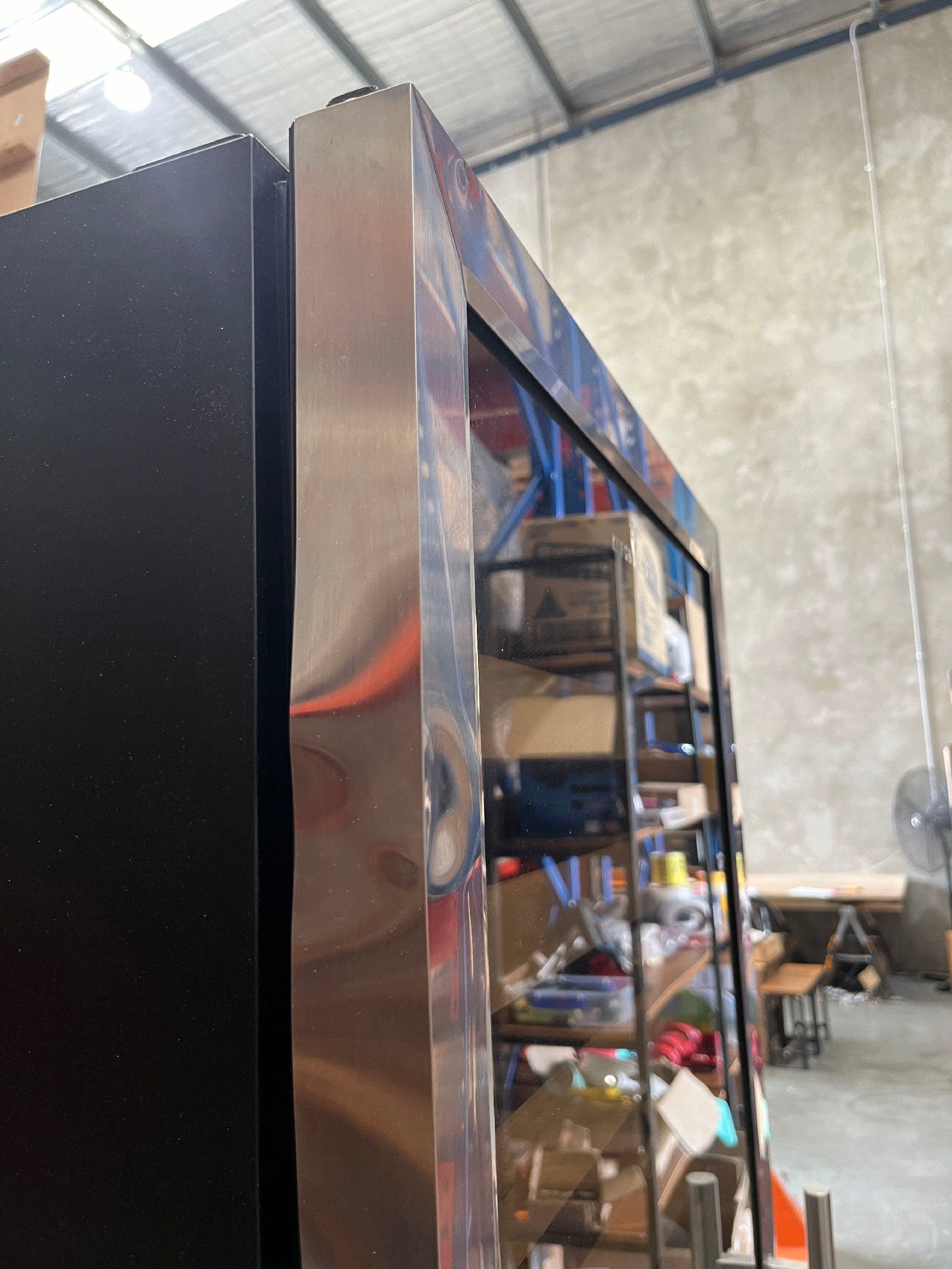 Refurbished - 405L Glass Door Upright Dual Zone Wine Fridge Stainless Steel Door