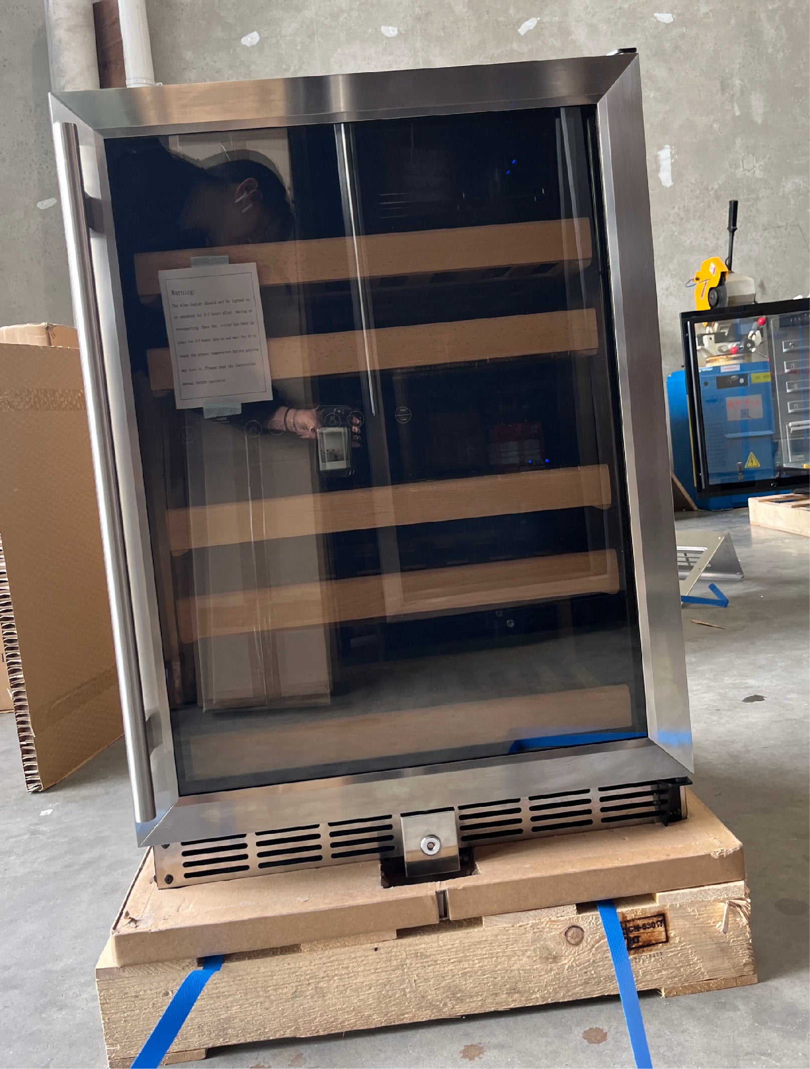 Refurbished - 152 Litre Under Counter Dual Zone Wine Fridge Stainless Steel Door
