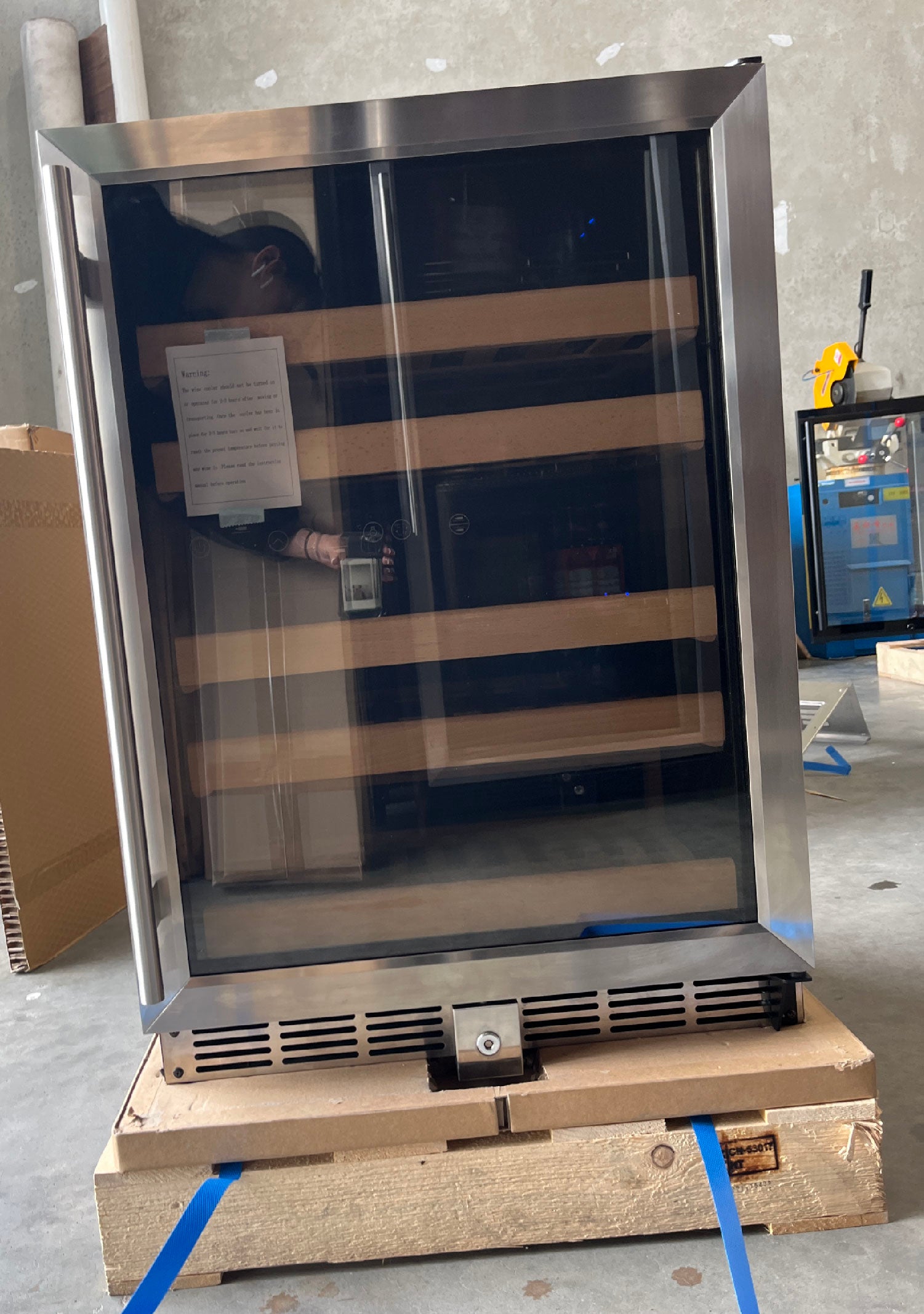 Refurbished - 152 Litre Under Counter Dual Zone Wine Fridge Stainless Steel Door