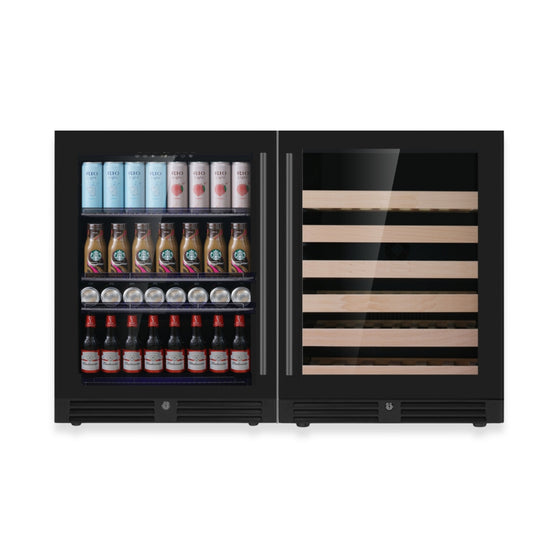 1200mm-Wide Under Bench Dual-Zone Wine & Beverage Fridge Combo