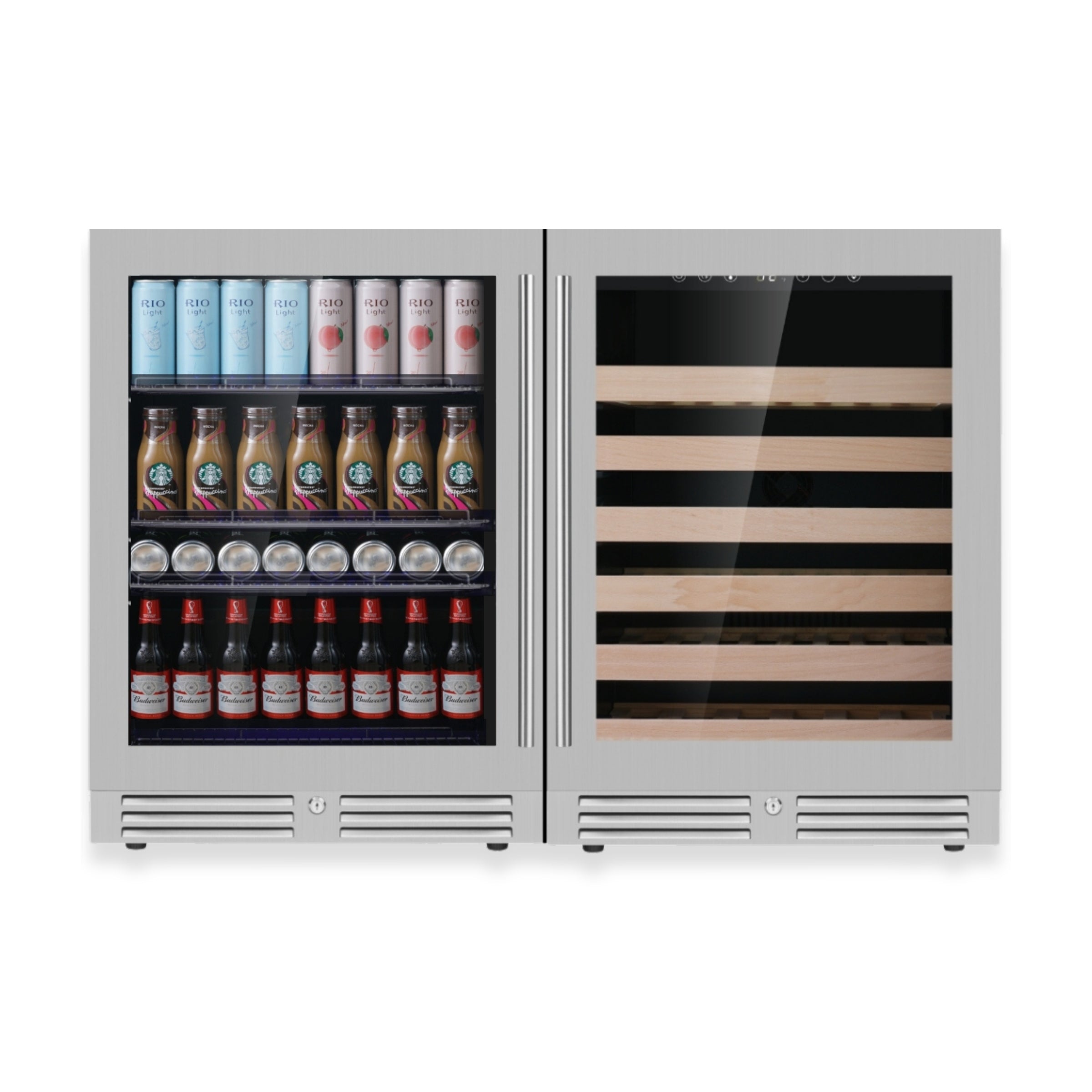 Under Bench Wine & Bar Fridge Combo