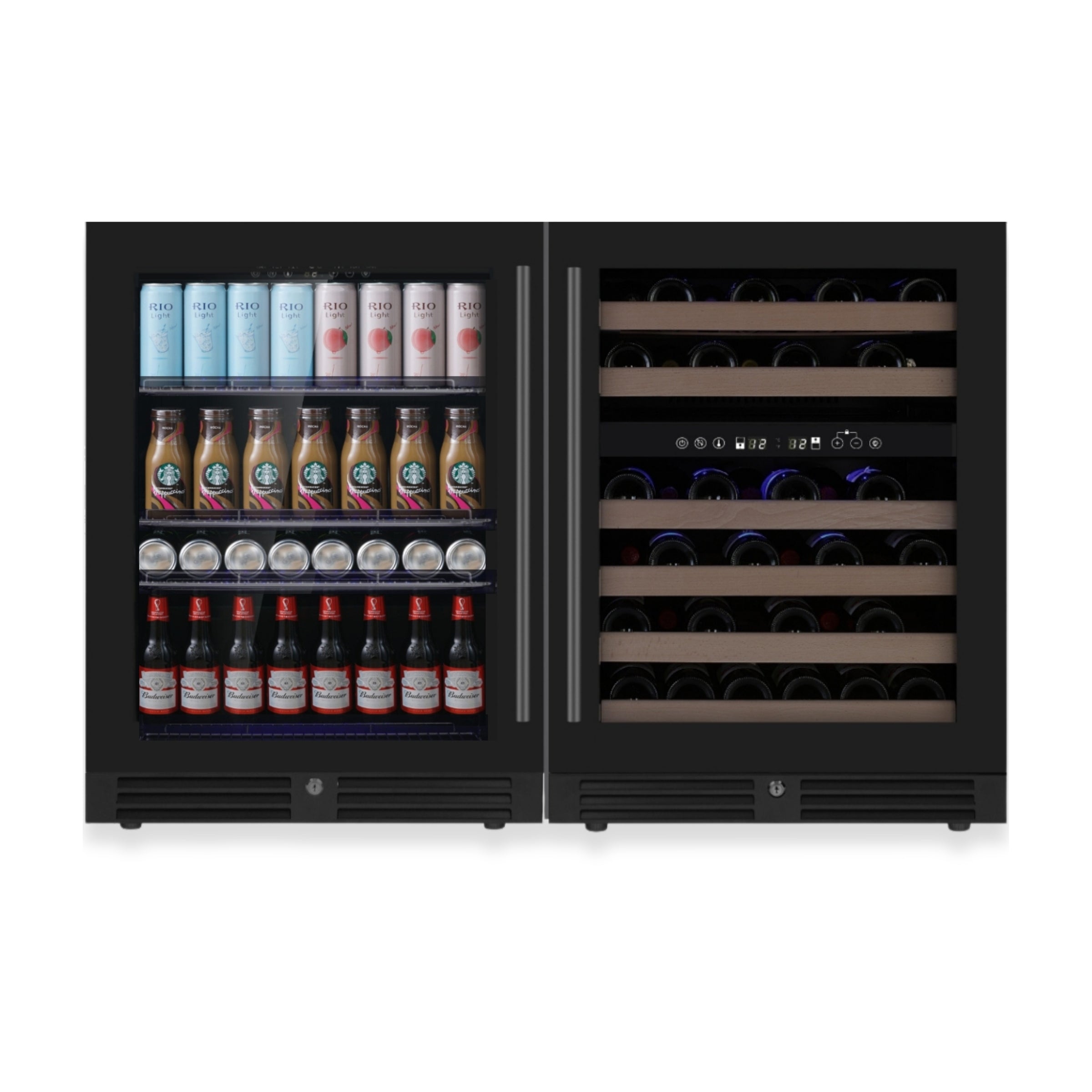 Under Bench Wine Fridge & Bar Refrigerator Combo