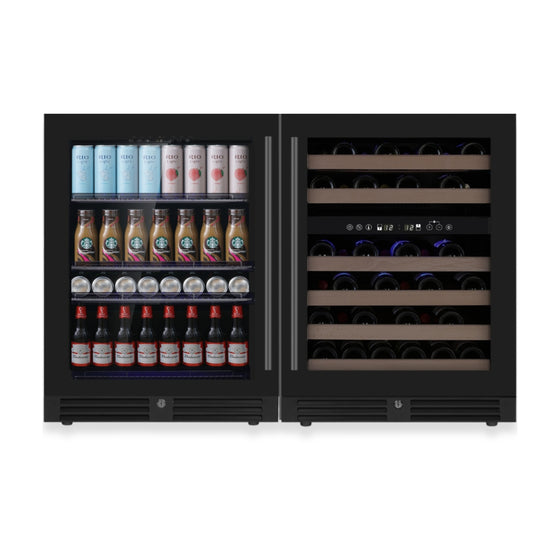 1200mm-Wide Under Bench Triple-Zone Wine & Beverage Fridge Combo