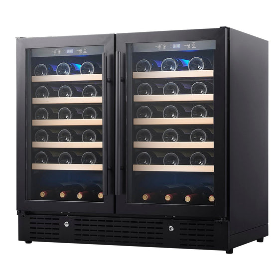 900mm-Wide Under Bench Dual-Zone Wine Fridge