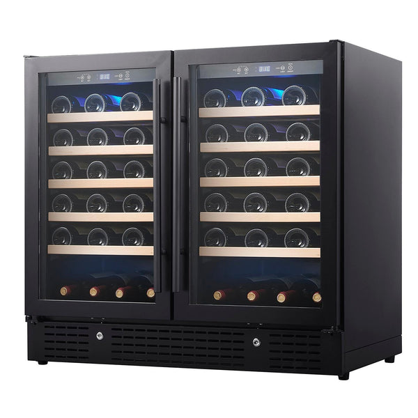 900mm-Wide Under Bench Dual-Zone Wine Fridge