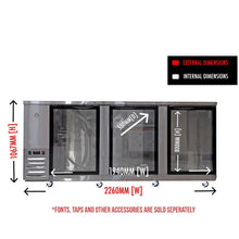 Load image into Gallery viewer, 3-Door Super Deluxe Commercial Grade Kegerator - Premium Draft Beer Dispenser
