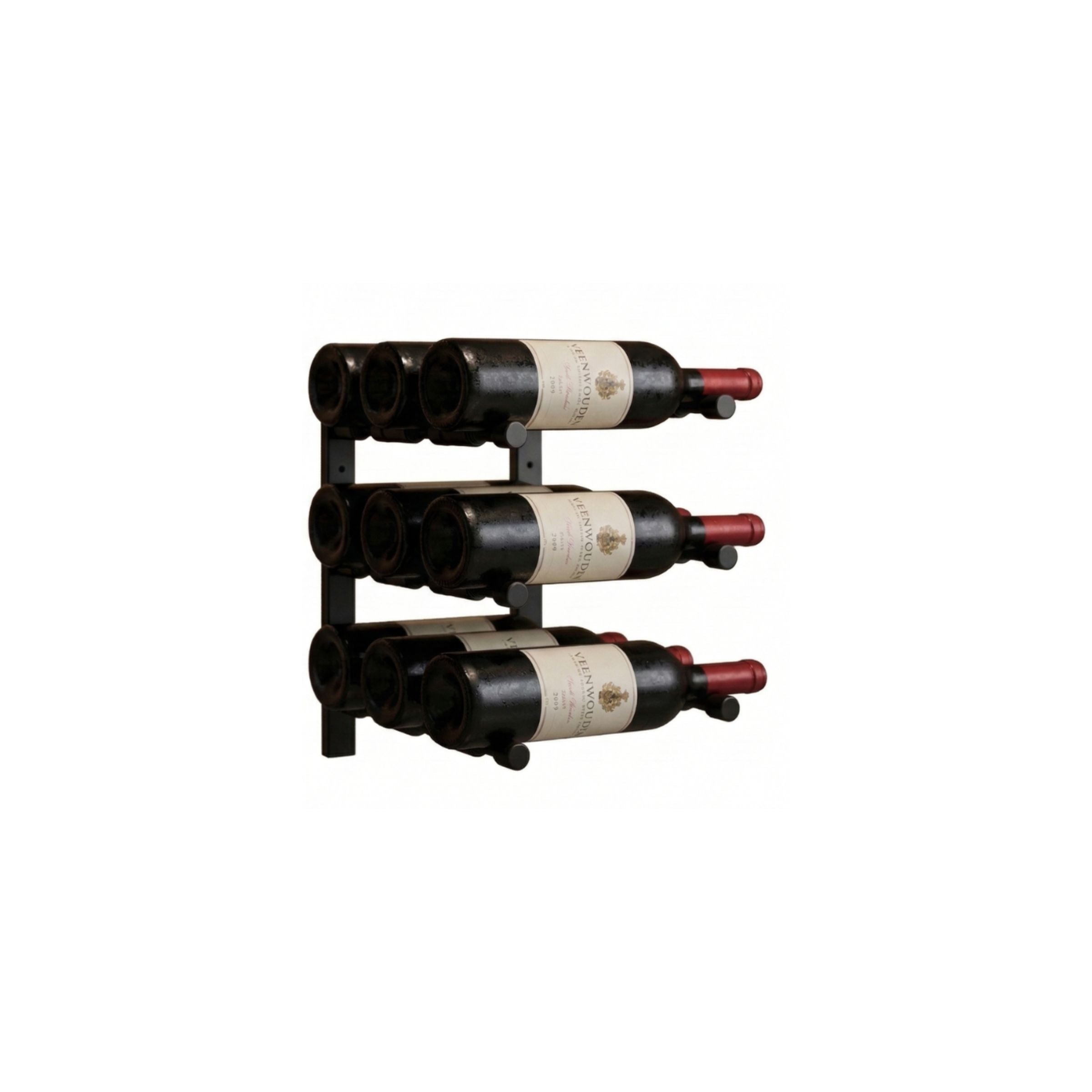 Offset Peg Metal Rail Wall-Mounted Wine Rack