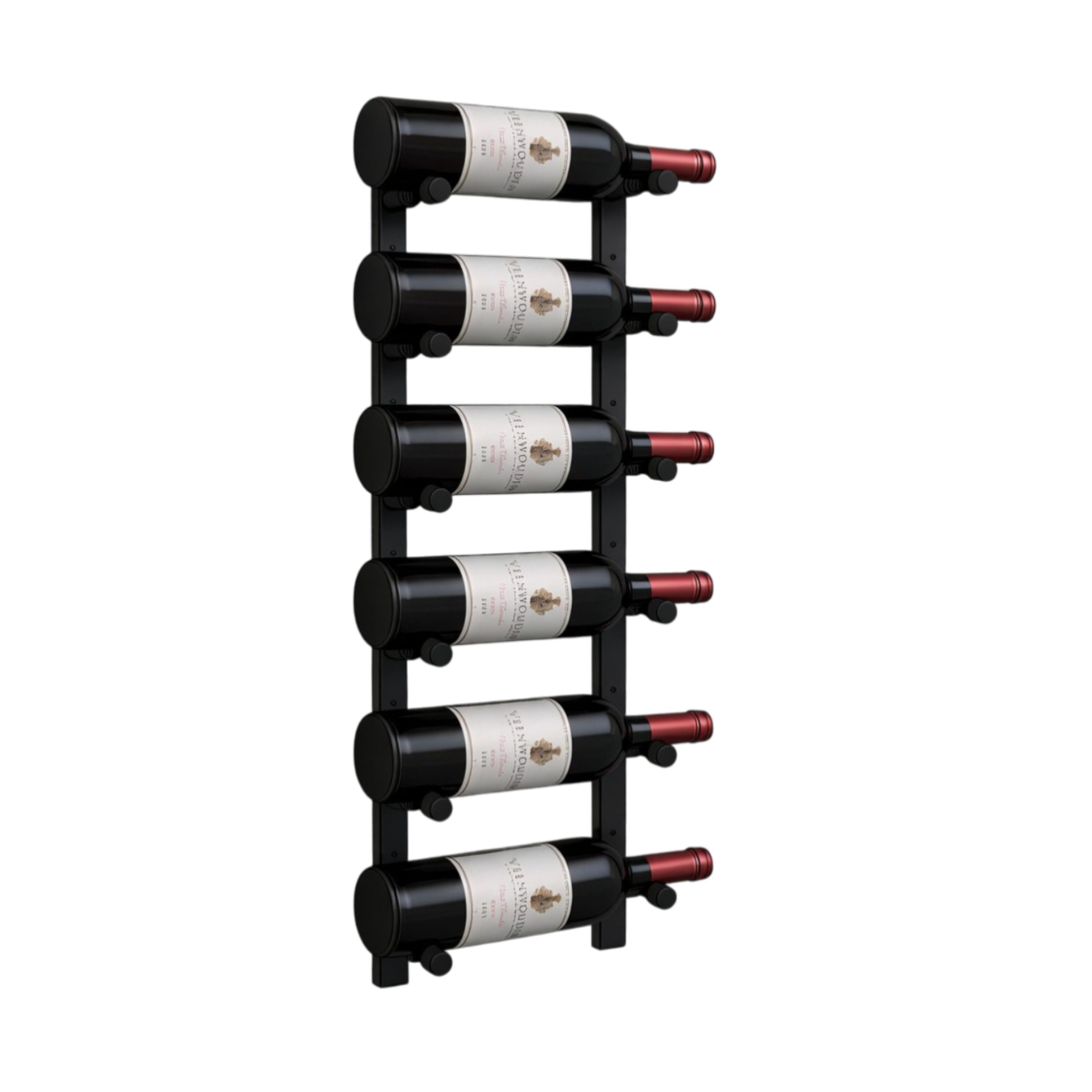 Offset Peg Metal Rail Wall-Mounted Wine Rack