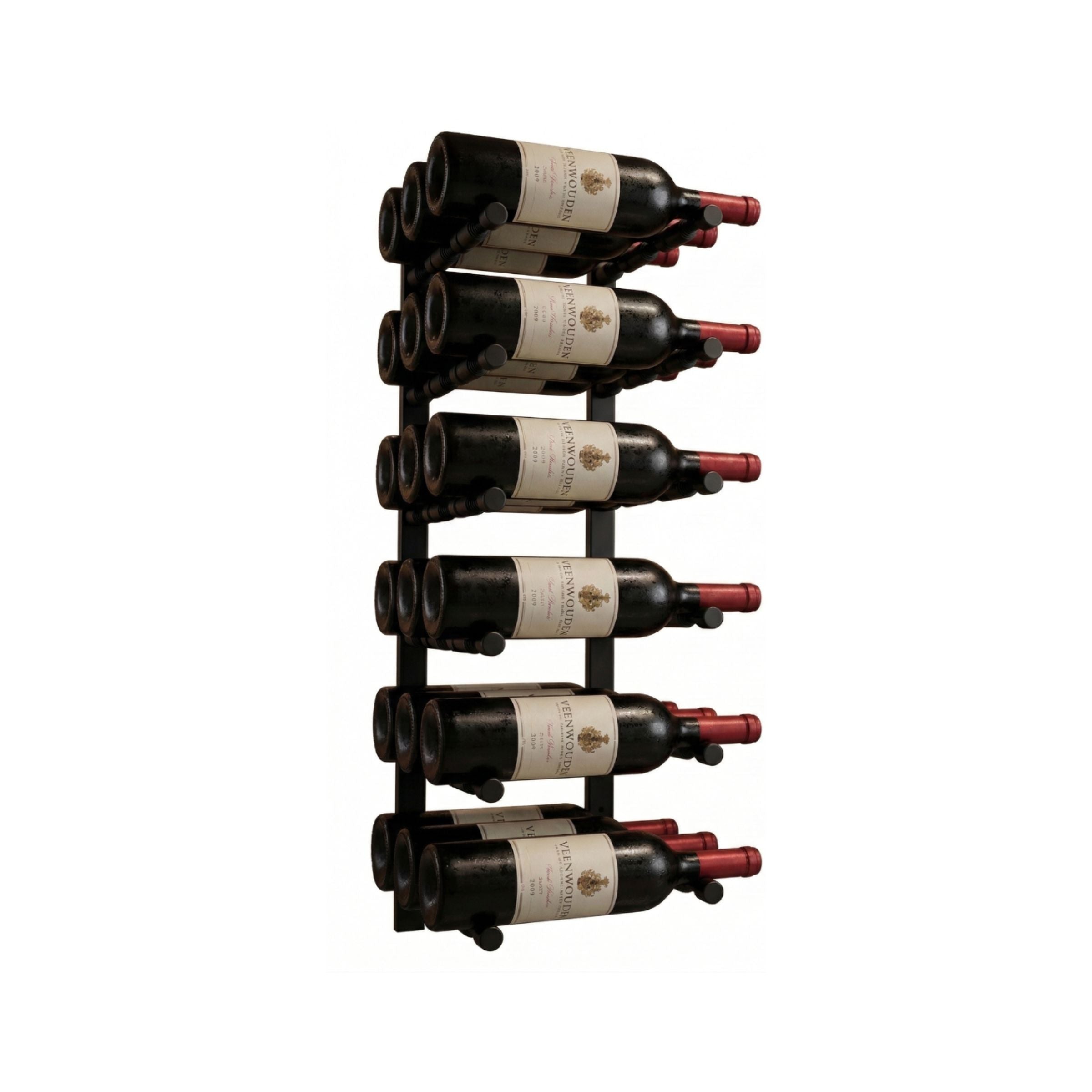 Offset Peg Metal Rail Wall-Mounted Wine Rack
