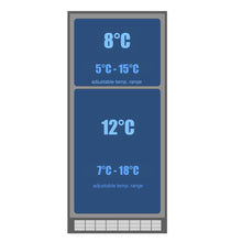 Load image into Gallery viewer, adjustable temperature range KB405D dual zone wine fridge from KingsBottle Australia
