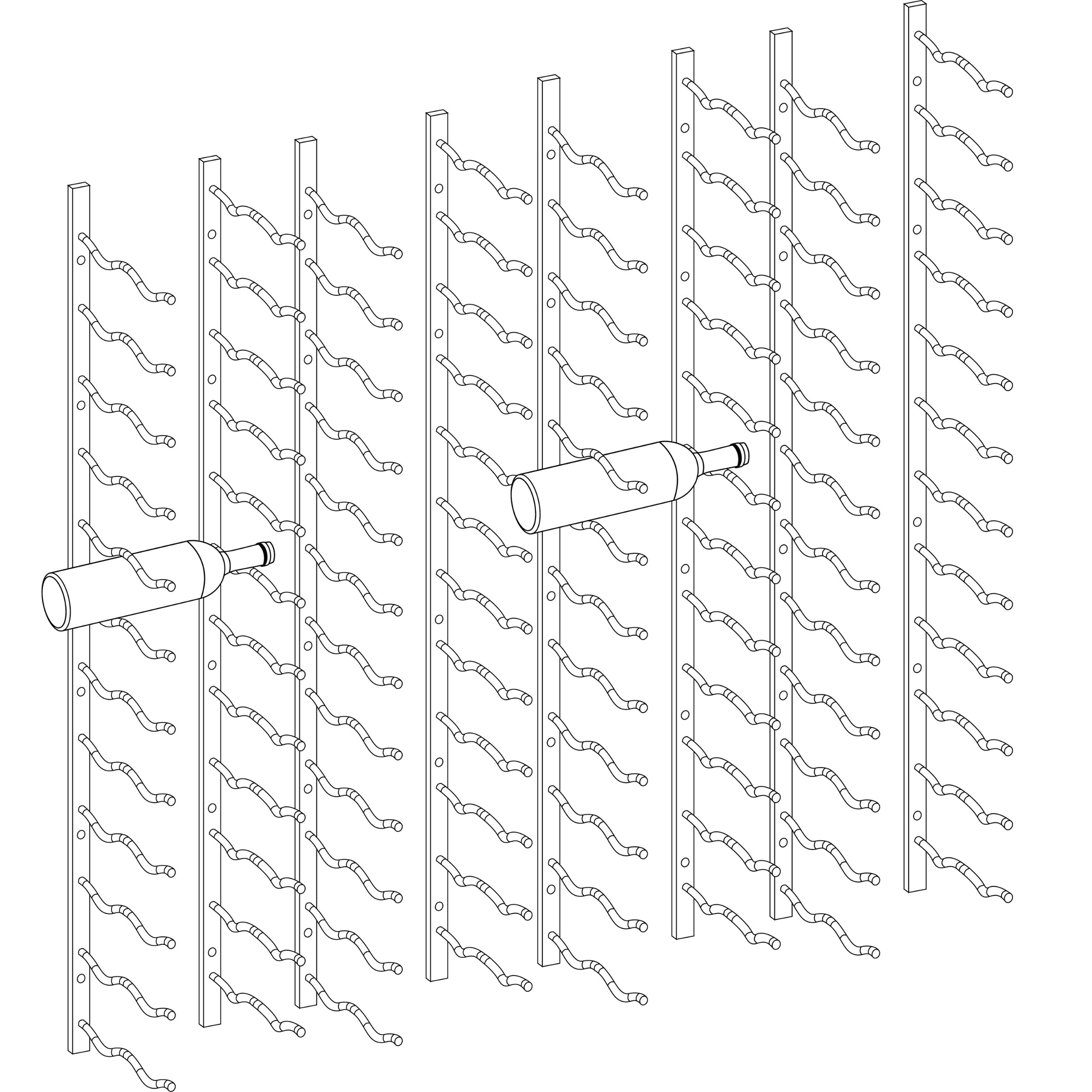 C-Type Label Display Wall Mounted Metal Wine Racks