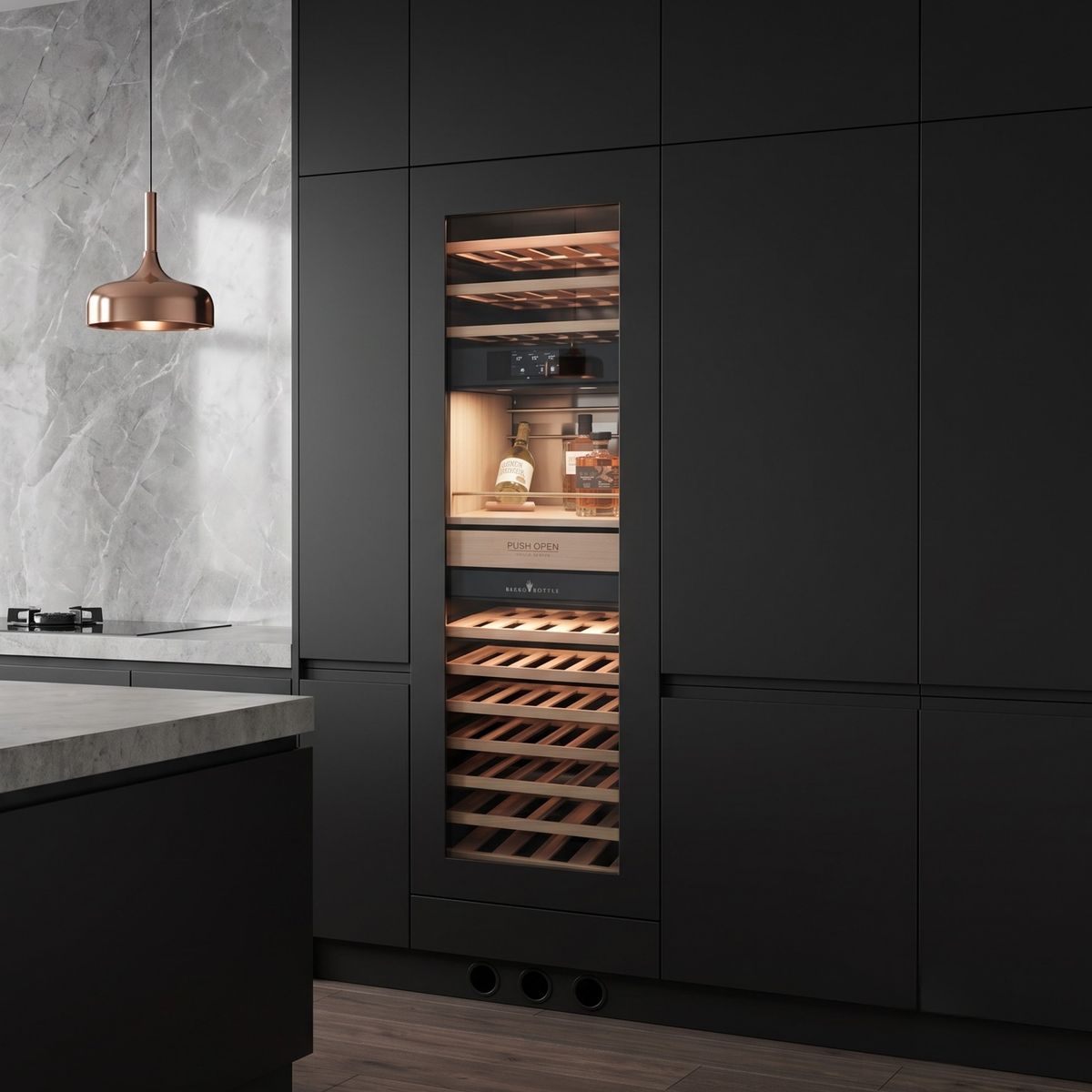Veil Grand - 1770mm-high Fully Integrated Triple Zone Wine Fridge
