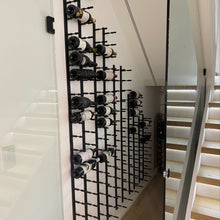 Load image into Gallery viewer, Label Display Wall Mounted Metal Rail Wine Racks | 3-Bottle Depth
