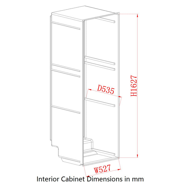 Interior Cabinet Dimensions in mm