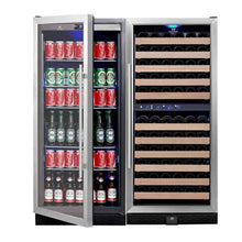 Load image into Gallery viewer, WINE &amp; BEER COOLER REFRIGERATOR UPRIGHT COMBO | KB308BW3
