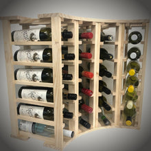 Load image into Gallery viewer, 4 Column 24 Bottle Curved Corner Wine Cube
