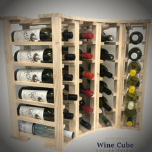 Load image into Gallery viewer, 4 Column 24 Bottle Curved Corner Wine Cube
