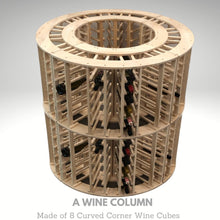 Load image into Gallery viewer, 4 Column 24 Bottle Curved Corner Wine Cube
