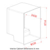 Interior Cabinet Dimensions in mm