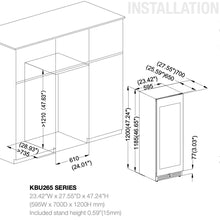 Load image into Gallery viewer, 1200mm Height Upright LOW-E Glass Door Dual Zone Wine Fridge
