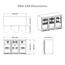 Load image into Gallery viewer, 3-Door Under Bench Beverage Fridge, Outdoor Solid Door
