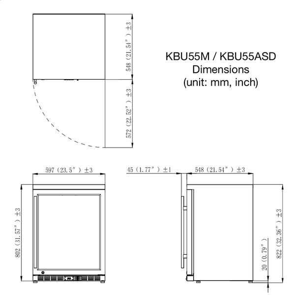 Heating Glass Door Under Bench Beverage Fridge