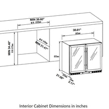 Load image into Gallery viewer, 985mm Wide Under Bench Beer and Wine Fridge Combo
