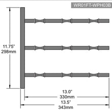 Load image into Gallery viewer, Label Display Wall Mounted Metal Rail Wine Racks | 3-Bottle Depth
