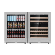 Load image into Gallery viewer, Under Bench Wine Fridge and Bar Refrigerator COMBO With Low-E Glass
