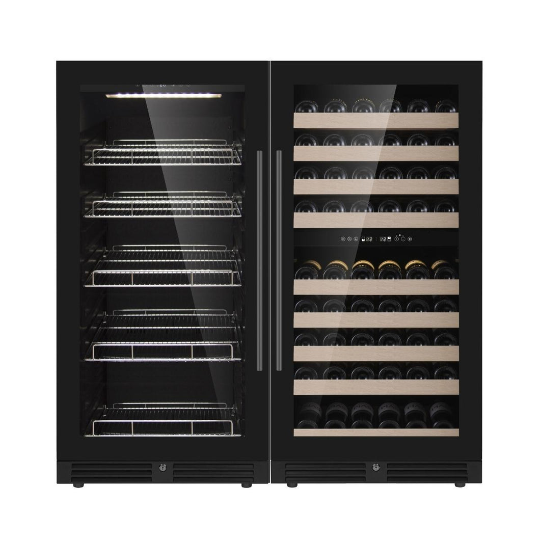 1200mm Height Upright Wine Cooler and Beer Refrigerator Combo With Low-E Glass