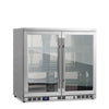 Heating Glass 2-Door Full Stainless Under Bench Beverage Fridge